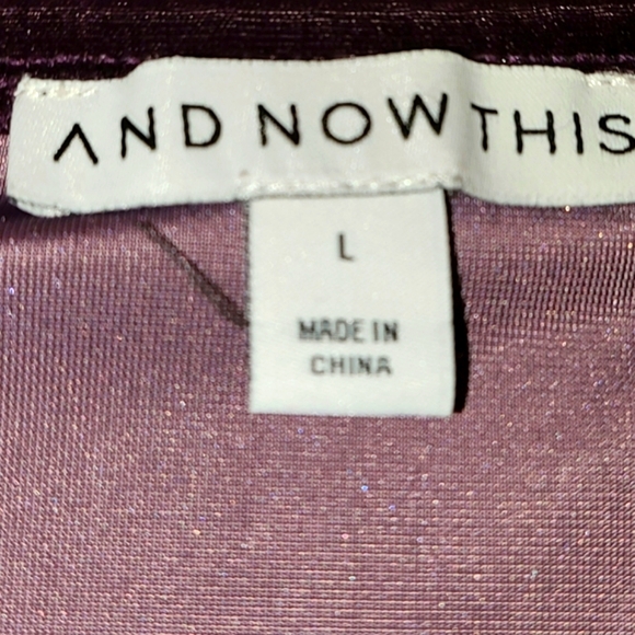 🔮AND NOW THIS ~ Purple Velvet Long Sleeve Belted Dress NWOT - Picture 4 of 4